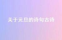 关于元旦的诗句古诗41句汇总