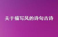 关于描写风的诗句古诗(精选42句) 关于描写风的诗句古诗(精选42句)