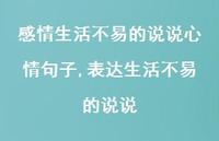 表达生活不易的说说【100句文案】