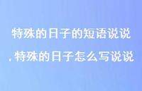 特殊的日子怎么写说说(100句)