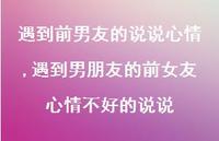 遇到男朋友的前女友心情不好的说说(100句)