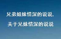 关于兄妹情深的说说(100句)