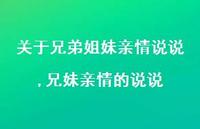 兄妹亲情的说说(100句)