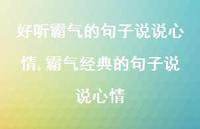 霸气经典的句子说说心情(100句)