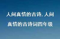 人间真情的古诗词四年级【精品文案100句】