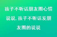 孩子不听话发朋友圈的说说(100句)