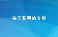 关于黎明的文案【100句精选短句合集】 关于黎明的文案【100句精选短句合集】