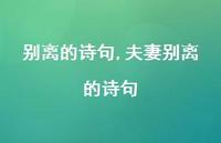 夫妻别离的诗句【精品文案100句】