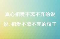 相爱不离不弃的句子(100句) 相爱不离不弃的句子(100句)