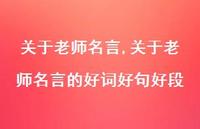 关于老师名言的好词好句好段【精品文案100句】 关于老师名言的好词好句好段【精品文案100句】