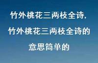 竹外桃花三两枝全诗的意思筒单的【精品文案100句】
