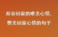 赞美回家心情的句子(100句)