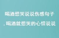 喝酒就想哭的心情说说【精选100句】
