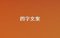 四字文案【100句精选短句合集】
