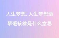 人生梦想翡翠砸核桃是什么意思【精品文案100句】 人生梦想翡翠砸核桃是什么意思【精品文案100句】