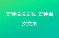 芒种推文文案(100句) 芒种推文文案(100句)