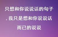 我只是想和你说说话而已的说说【100句文案】