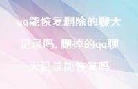 删掉的qq聊天记录能恢复吗(93句)