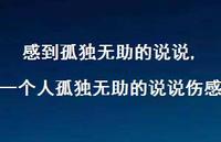 一个人孤独无助的说说伤感(100句) 一个人孤独无助的说说伤感(100句)