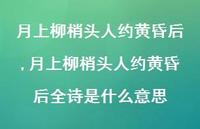月上柳梢头人约黄昏后全诗是什么意思【精品文案100句】 月上柳梢头人约黄昏后全诗是什么意思【精品文案100句】