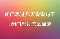 闭门思过怎么回复【精选100句】