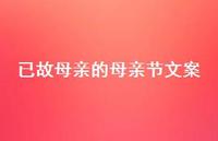 已故母亲的母亲节文案【100句精选短句合集】 已故母亲的母亲节文案【100句精选短句合集】