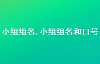 小组组名和口号【精品文案100句】