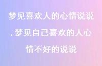 梦见自己喜欢的人心情不好的说说(100句) 梦见自己喜欢的人心情不好的说说(100句)