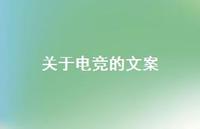 关于电竞的文案【100句精选短句合集】
