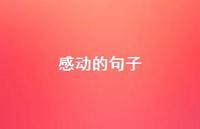 感动的句子64句汇总 感动的句子64句汇总