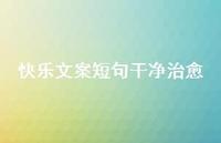 快乐文案短句干净治好【100句精选短句合集】 快乐文案短句干净治好【100句精选短句合集】
