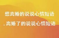 离婚了的说说心情短语(100句) 离婚了的说说心情短语(100句)