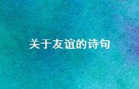 关于友谊的诗句65句汇总