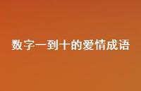 数字一到十的爱情成语40句汇总 数字一到十的爱情成语40句汇总