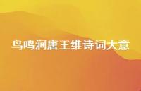 鸟鸣涧唐王维诗词大意(精选55句)