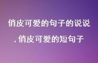 俏皮可爱的短句子(100句)