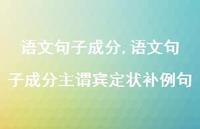 语文句子成分主谓宾定状补例句【100句文案精选】 语文句子成分主谓宾定状补例句【100句文案精选】