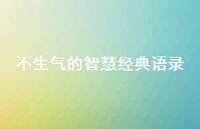 不生气的智慧经典语录60句汇总 不生气的智慧经典语录60句汇总
