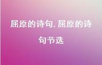 屈原的诗句节选【100句文案精选】