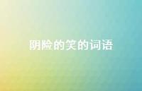 阴险的笑的词语41句汇总