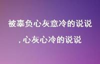 心灰心冷的说说(100句) 心灰心冷的说说(100句)