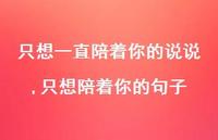 只想陪着你的句子【精选100句】
