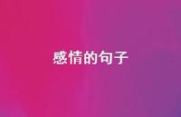 感情的句子41句汇总 感情的句子41句汇总