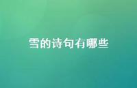 雪的诗句有哪些42句汇总