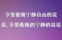 享受夜晚的宁静的说说【100句文案】
