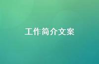 工作简介文案【100句精选短句合集】 工作简介文案【100句精选短句合集】