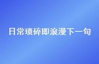 日常琐碎即浪漫下一句67句汇总