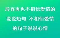 不相信爱情的句子说说心情(100句) 不相信爱情的句子说说心情(100句)