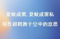 夏蚊成雷私拟作群鹤舞于空中的意思【100句文案精选】 夏蚊成雷私拟作群鹤舞于空中的意思【100句文案精选】