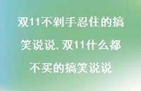 双11什么都不买的搞笑说说(100句) 双11什么都不买的搞笑说说(100句)